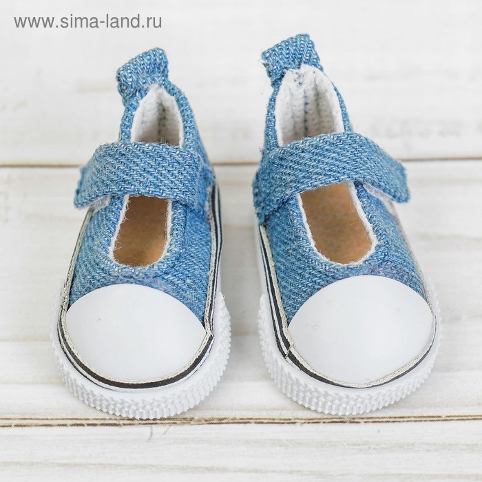 Полукеды для кукол, длина подошвы 5 см, цвет джинса Полукеды для кукол, длина подошвы 5 см, цвет джинса