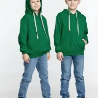 Толстовка с капюшоном детская Kirenga Kids, зеленая, 10 лет