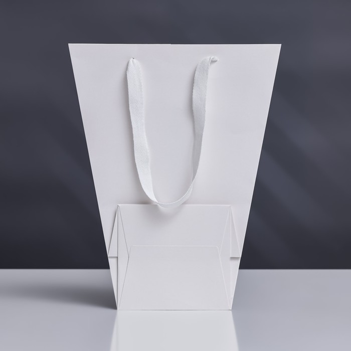 Пакет-переноска для цветов 18 × 14 × 35 х 28 см, белый Пакет-переноска для цветов 18 × 14 × 35 х 28 см, белый