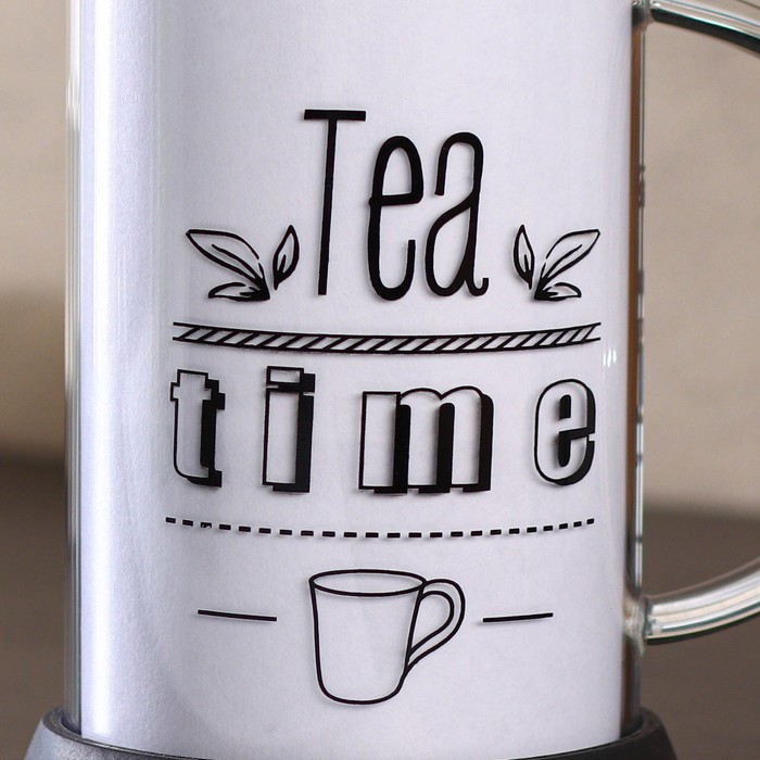 Чайник заварочный френч - пресс «Келли», 600 мл, стекло, цвет чёрный, рисунок МИКС Чайник заварочный френч - пресс «Келли», 600 мл, стекло, цвет чёрный, рисунок МИКС