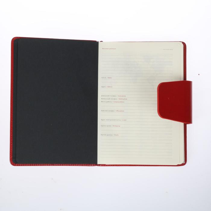 Ежедневник недатированный А5, 160 листов Prestige, твёрдая обложка, искусственная кожа, магнитный хлястик, красный
