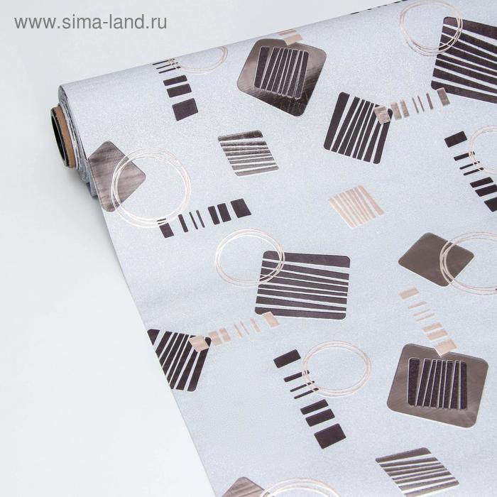 Клеёнка на стол &laquo;Абстракция&raquo;, на тканевой основе, ширина 137 см, рулон 20 м, цвет серебряный