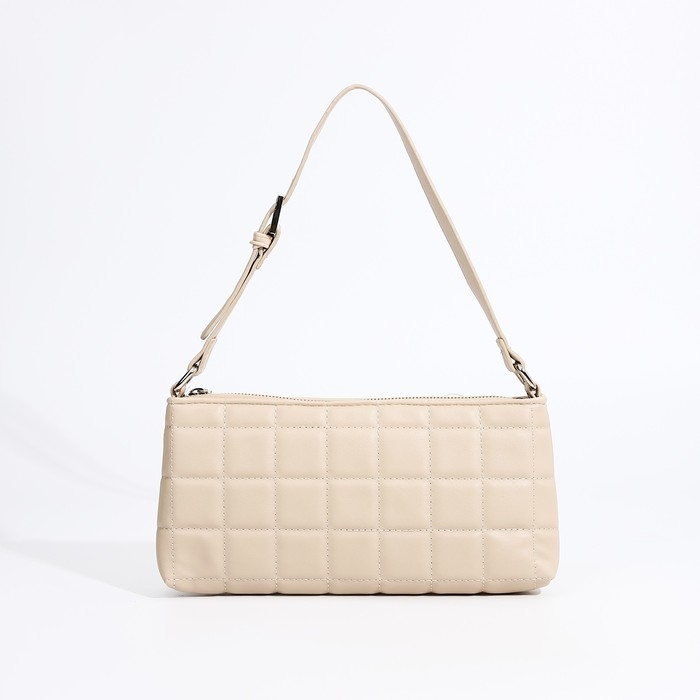 Сумка-багет на молнии, цвет бежевый