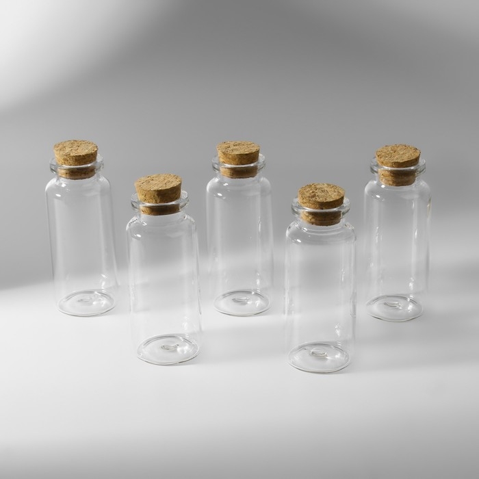 Баночки для хранения бисера d = 3 × 7,3 см, 5 шт Баночки для хранения бисера d = 3 × 7,3 см, 5 шт