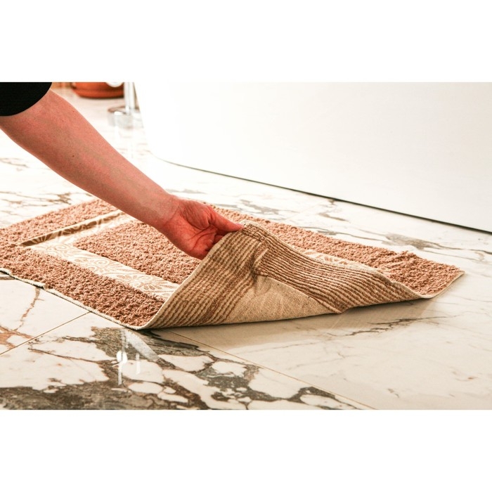 Коврик для дома Доляна &laquo;Вензель&raquo;, 50&times;80 см, цвет коричневый