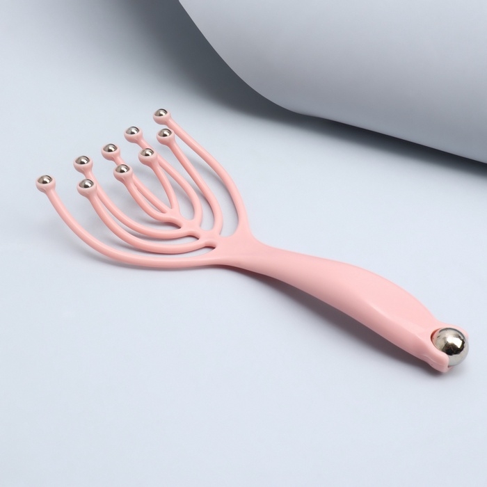 Массажёр универсальный, 10 магнитных шаров, 20 &times; 10 &times; 3 см, цвет розовый