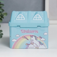 Копилка металл домик "Единорог" МИКС 10х9,5х12 см Копилка металл домик "Единорог" МИКС 10х9,5х12 см