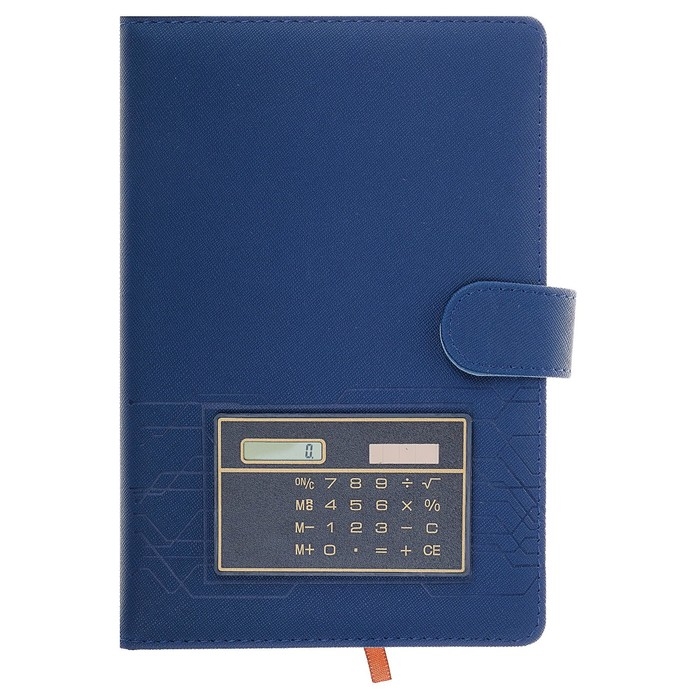 Ежедневник недатированный А5, 140 листов в клетку, с калькулятором, обложка пвх, МИКС