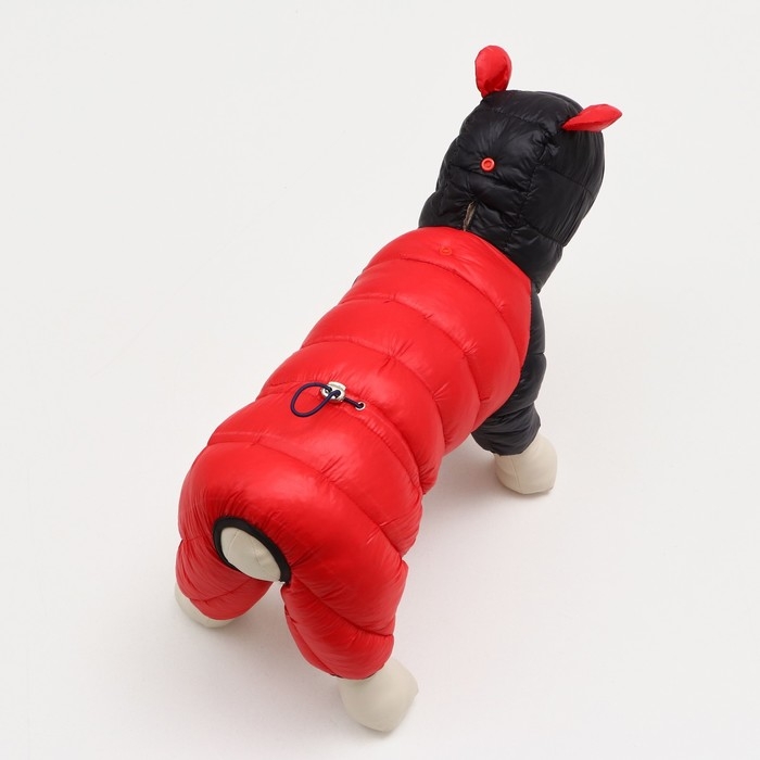 Комбинезон Комбинезон "Медвежонок", размер 10 (ДС 25 см, ОГ 34 см, ОШ 24 см), чёрно-красный