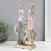 Сувенир полистоун "Влюблённые у двойного сердца" 16х7х26,5 см Сувенир полистоун "Влюблённые у двойного сердца" 16х7х26,5 см