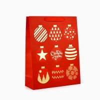 Пакет подарочный новогодний ламинированный «Шары», L 31 х 40 х 11.5 см Пакет подарочный новогодний ламинированный «Шары», L 31 х 40 х 11.5 см