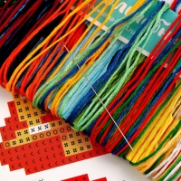 Вышивка крестиком на новый год на деревянной канве &laquo;Пингвин с колокольчиком&raquo;, новогодний набор для творчества