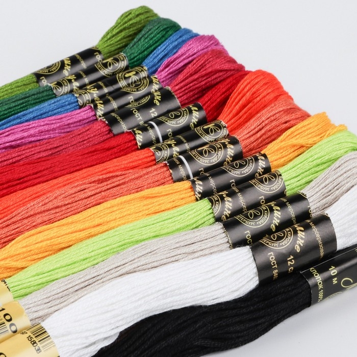 Набор ниток мулине &laquo;Ленинградское мулине&raquo;, 10 &plusmn; 1 м, 25 шт, цвет разноцветный