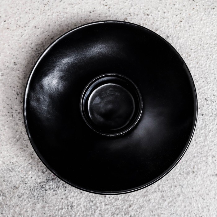 Подсвечник "Лотос 2Н" металл на 1 свечу, 7,5х2,5 см, черный