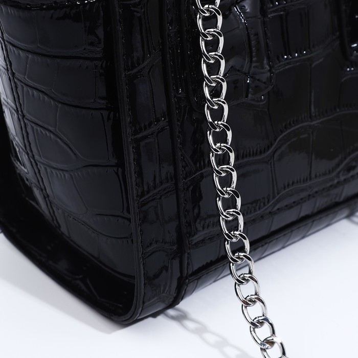 Сумка женская тоут на молнии, цвет чёрный Сумка женская тоут на молнии, цвет чёрный