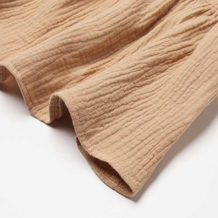 Платье с воротничком Крошка Я Муслин, 80-86, бежевый