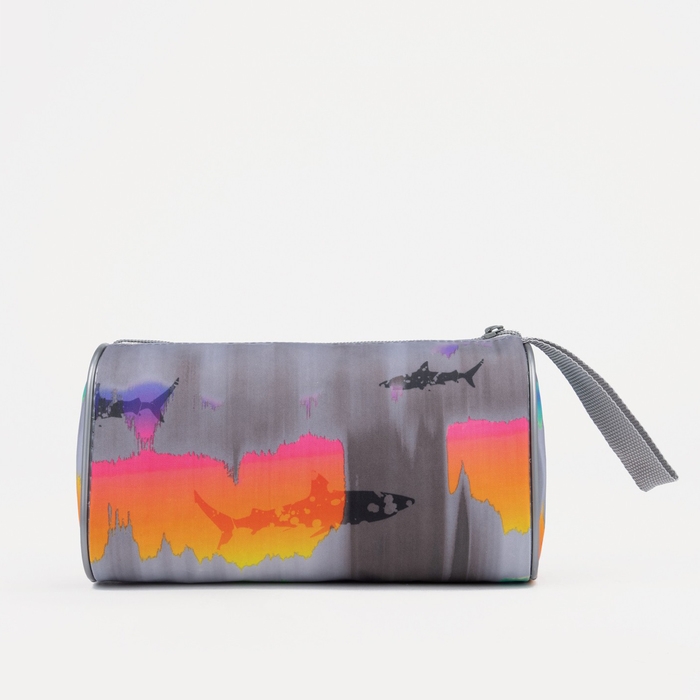 Косметичка на молнии, цвет серый/бирюзовый Косметичка на молнии, цвет серый/бирюзовый