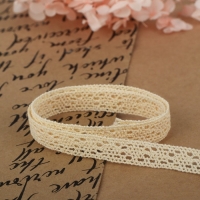 Кружево вязаное, 10 мм &times; 15 &plusmn; 1 м, цвет бежевый