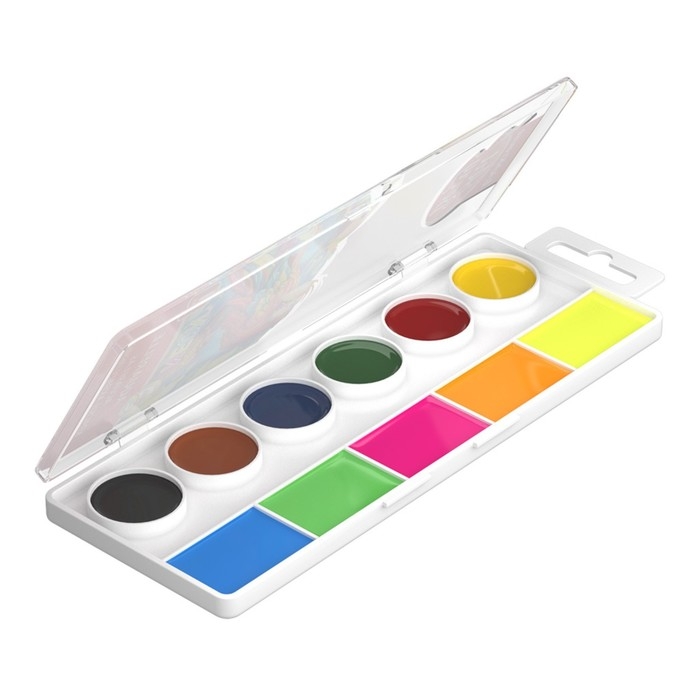 Акварель 11 цветов, ErichKrause ArtBerry Neon, неоновая, с УФ-защитой, с увеличенными кюветами XXL, без кисти, пластик, европодвес