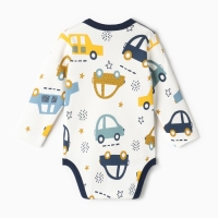 Боди детское, цвет белый/машинки, рост 80 см