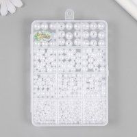 Бусины в шкатулке "Белый перламутр" 12 делений 10х13,5х1,8 см Бусины в шкатулке "Белый перламутр" 12 делений 10х13,5х1,8 см