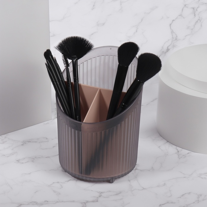 Органайзер для хранения, 3 секции, 17,5 &times; 13 &times; 13 см, цвет чёрный/розовый