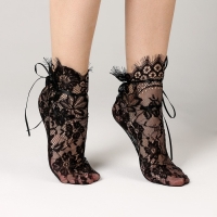Носки карнавальный аксессуар, цвет черный, кружево Носки карнавальный аксессуар, цвет черный, кружево