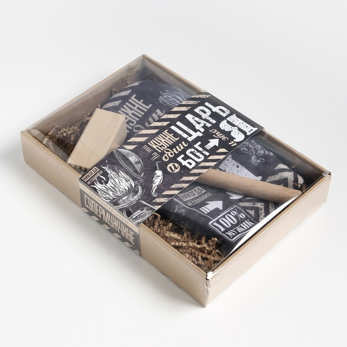 Кухонный набор &laquo;Царь на кухне&raquo;, варежка-прихватка 20х28 см, молоток деревянный