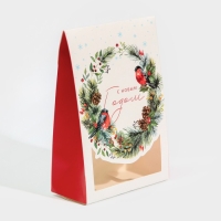 Коробка подарочная новогодняя складная «Снегири», 15 х 7 х 22 см, Новый год Коробка подарочная новогодняя складная «Снегири», 15 х 7 х 22 см, Новый год