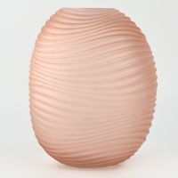 Ваза для цветов &laquo;Аура&raquo; из бежевого стекла 25&times;20&times;20 см