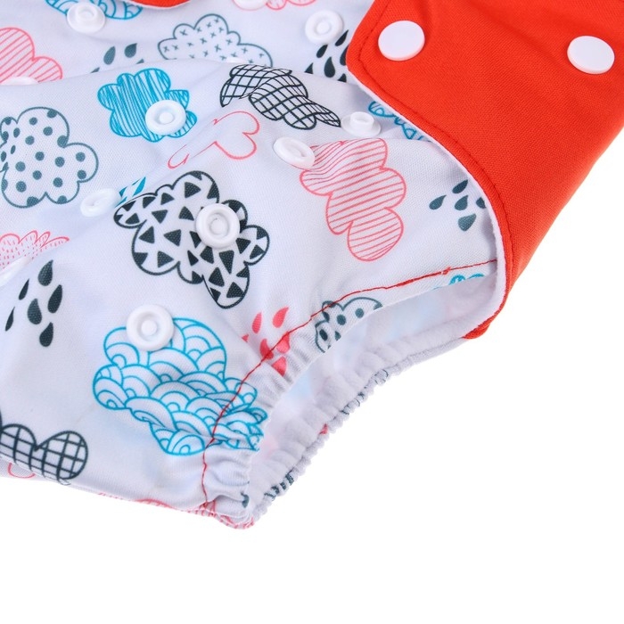 Многоразовый подгузник &laquo;Облака&raquo;, 3-15 кг, цвет белый, Крошка Я