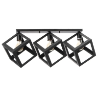 Светильник "Куб" 3хE27 40Вт черный 78х22х30 см BayerLux Светильник "Куб" 3хE27 40Вт черный 78х22х30 см BayerLux