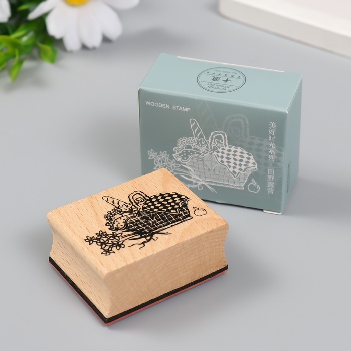 Печать дерево Печать дерево "Корзина для пикника" 5х4х2,5 см