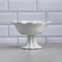 Салатник &laquo;Роза&raquo;, на подставке, 800 мл, золотая обводка, фарфор, Иран