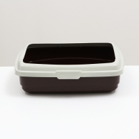 Лоток большой с бортиком Atlantis "Стандарт", 43 х 33 х 12,5 см, шоколад