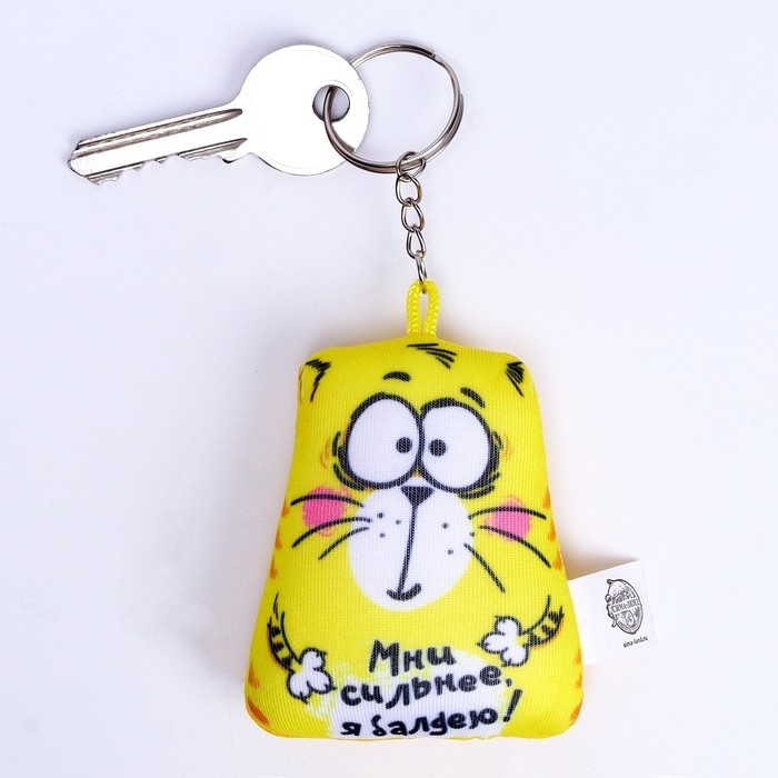 Брелок-антистресс &laquo;Мни сильнее, я балдею!&raquo;, кот, 7х7 см