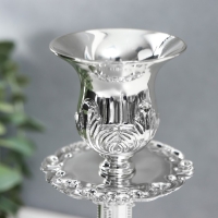 Подсвечник металл "Людвиг" набор 2 шт цвет серебро 19х10х10 см