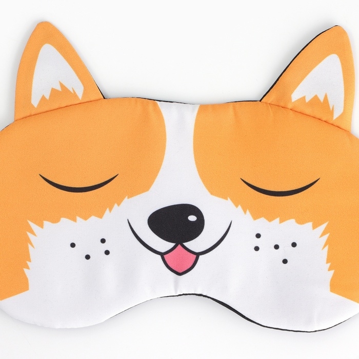 Маска для сна с ушками «Пёся», 19.3 х 13 см, цвет оранжевый Маска для сна с ушками «Пёся», 19.3 х 13 см, цвет оранжевый
