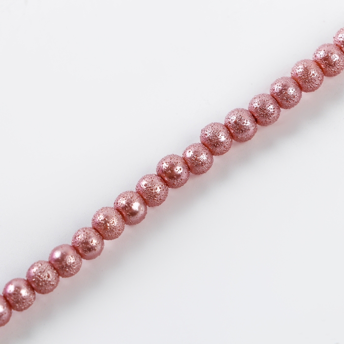 Бусины из стекла, набор 140 шт., размер 1 шт. &mdash; 6 мм, цвет розовый