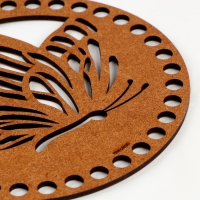 Донышко для вязания резное «Бабочка», круг 15 см, хдф 3 мм Донышко для вязания резное «Бабочка», круг 15 см, хдф 3 мм