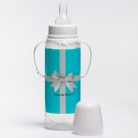 Бутылочка для кормления &laquo;Тиффани&raquo;, классическое горло, 250 мл., от 0 мес., цилиндр, с ручками