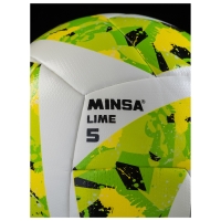 Футбольный мяч MINSA Lime, гибридная сшивка, 12 панелей, р. 5, PU Футбольный мяч MINSA Lime, гибридная сшивка, 12 панелей, р. 5, PU