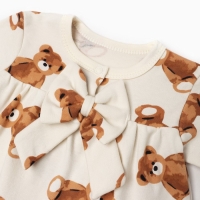 Боди-платье Крошка Я "Медвежата", рост 68-74, бежевый Боди-платье Крошка Я "Медвежата", рост 68-74, бежевый