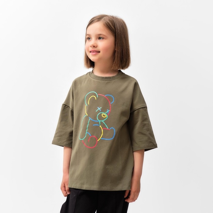 Футболка детская MINAKU цвет хаки, рост 98