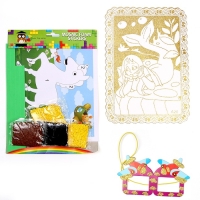 Набор для творчества: аппликация EVA крошкой и раскраска + маска на резинке &laquo;Живоные&raquo;