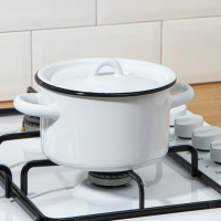 Кастрюля эмалированная, 1,5 л, металлическая крышка, цвет МИКС