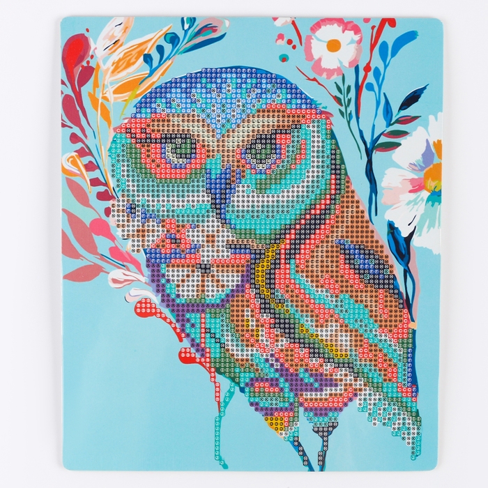 Алмазная вышивка &laquo;Сова-красавица&raquo;, с подставкой, с частичным заполнением