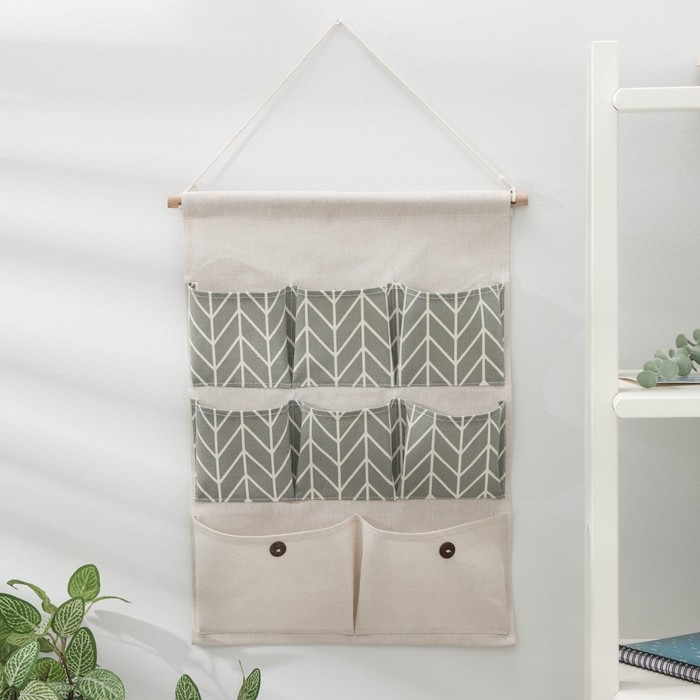 Органайзер подвесной с карманами &laquo;Зигзаг&raquo;, 8 отделений, 49,5&times;35х3 см