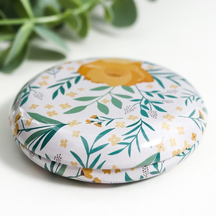 Шкатулка металл круглая Шкатулка металл круглая "Цветы и листья" фасовка 12 шт 1,8х7х7 см