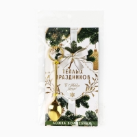 Ложка чайная с подвесом новогодняя &laquo;Теплых праздников&raquo; на Новый год, 11,5 х 2 см